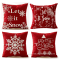 Nordic Linen Elk Snowflake Christmas Series cushion cover